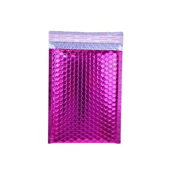 100PCS Metallic Pink Bubble Padded Envelopes Self-Sealing Mailers Extra Wide 4x8 - Picture 3 of 5